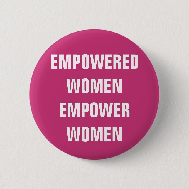 feministisches rosa und weißes bevollmächtigtes button (Vorderseite)