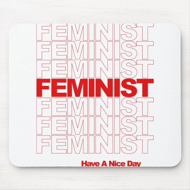Feministisches Shirt Mousepad (Vorne)