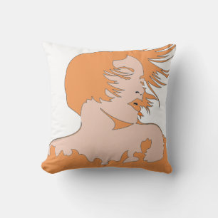 Femme 2 face orange / Coussin Brown