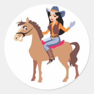 Femme À Cheval À Cheval Stickers