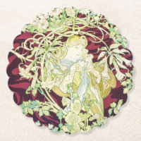 Femme à marguerite - Mucha daisy textile repro