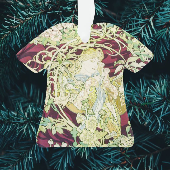 Femme à marguerite - Mucha panneau textile repro (Créateur téléchargé)