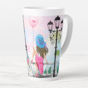 Femme À Paris Latte Mug Tour Eiffel Cadeau