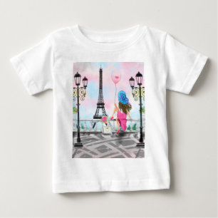 Femme À Paris T-Shirt Bébé - Tour Eiffel