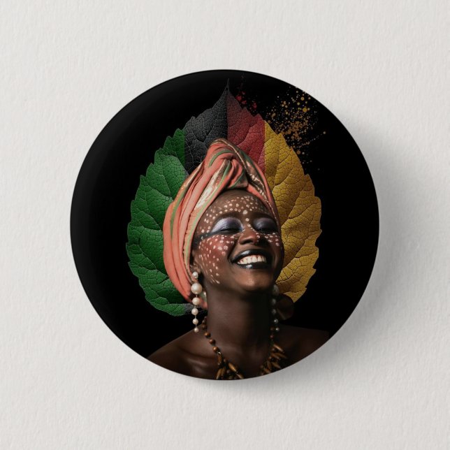 Femme africaine artistique button (Vorderseite)