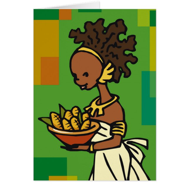 Femme africaine avec bol de maïs (Devant)