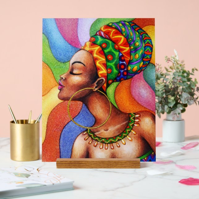 Femme africaine avec cire tissu traditionnel (Mariage)