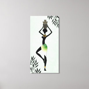 Femme africaine avec Jug Silhouette 2 toile Imprim