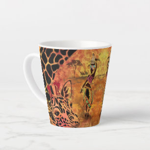 Femme africaine et Giraffe Latte Mug
