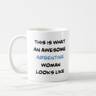 femme argentine, énorme tasse de café