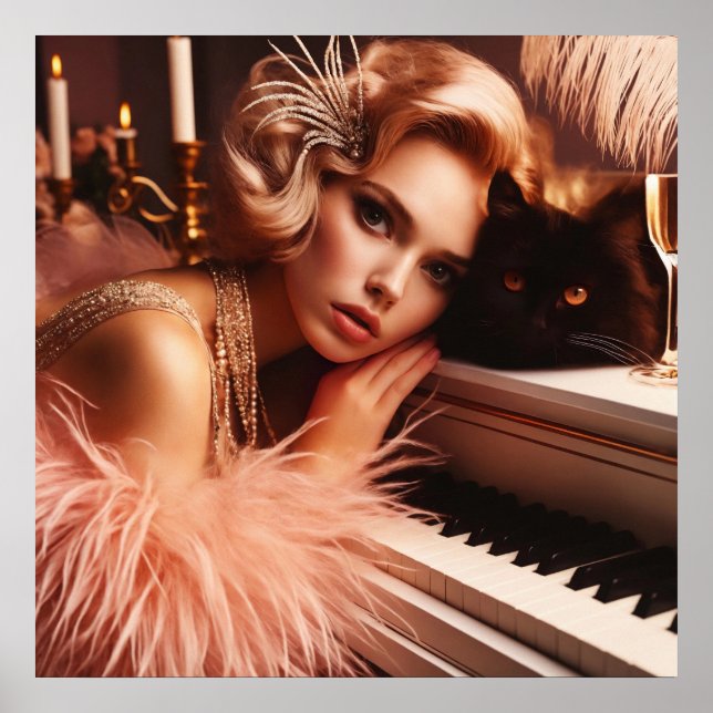 femme art déco rétro vintage (Devant)