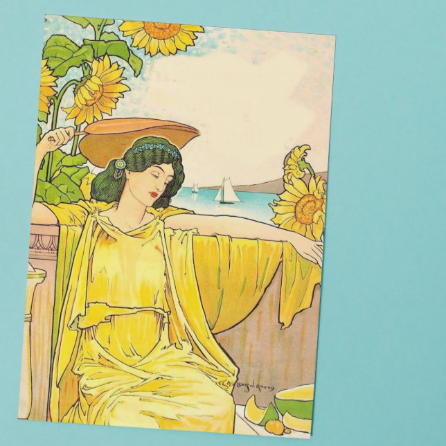 Femme Art Nouveau avec tournesols  (Créateur téléchargé)