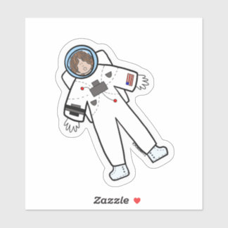 Femme astronaute autocollant coupe personnalisée