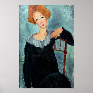 Femme avec cheveux rouges tableau d'Amedeo Modigli