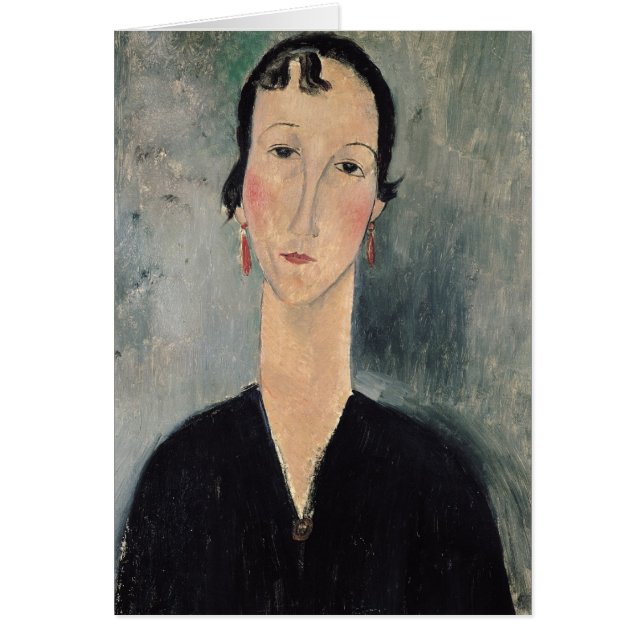 Femme avec des boucles d'oreille (Devant)