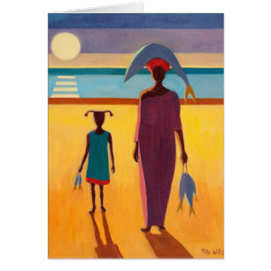 Femme avec des poissons