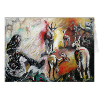 Femme avec la carte de cerfs communs