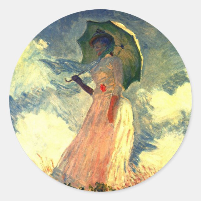 Femme avec parapluie par Claude Monet Stickers (Devant)
