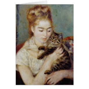 Femme avec un chat par Pierre-Auguste Renoir