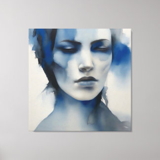 Femme Bleue Impression sur Toile
