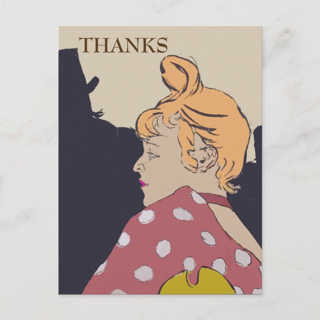Femme blonde,  Merci, changer le texte Carte posta (Devant)