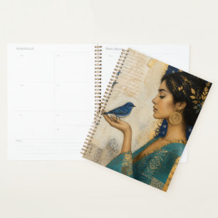 Femme Capricieuse et un Oiseau Bleu