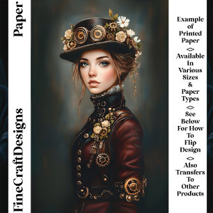 Femme Chic Steampunk Portrait CJ3 Papier Scrapbook
