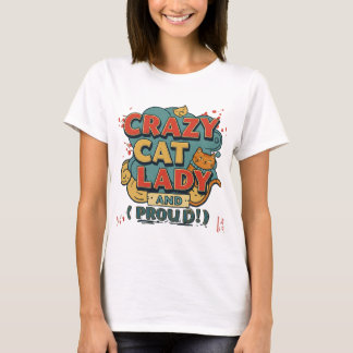 Femme de chat fou T-Shirt - amateurs de chats