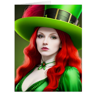 Femme de la Saint-Patricks dans le Tophat Vert