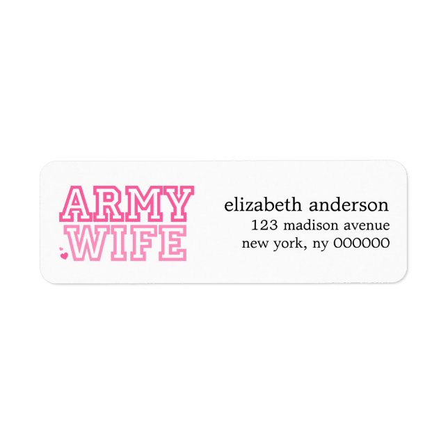 Femme de l'armée Étiquette de adresse (Devant)