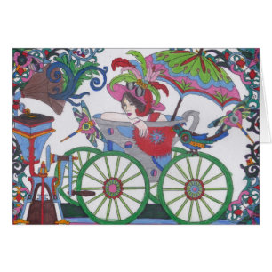 Femme de Steampunk 14 en rouge, argent, baignoire