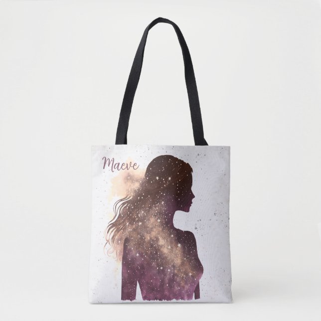 Femme des étoiles Sac fourre-tout pourpre et Brown (Devant)