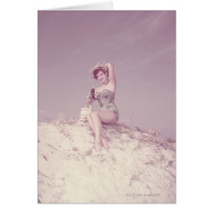 Femme détendant sur la plage