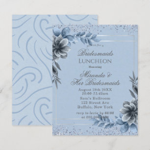 Femme d'honneur Dusty Blue Floral Invitations de d