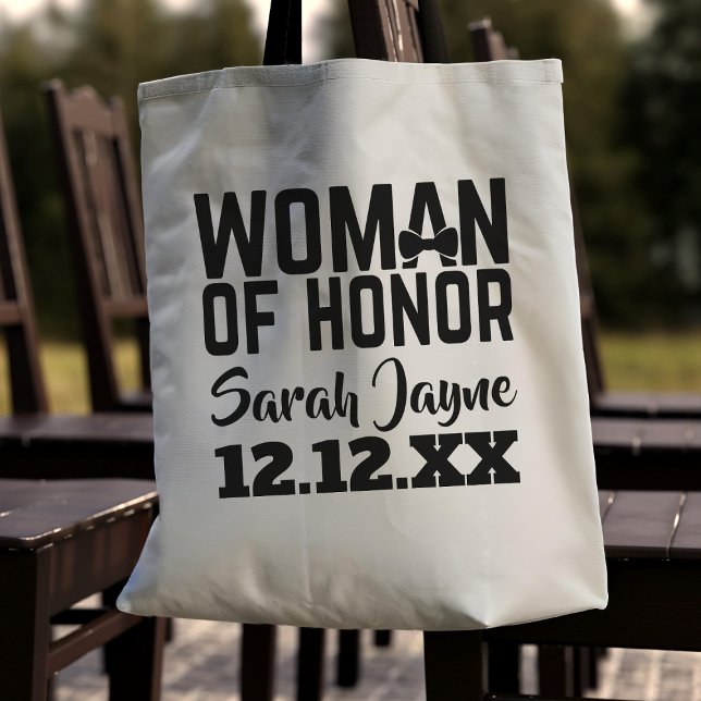 Femme d'honneur Mariage Favoriser le Sac fourre-to (Perfect for the Woman of Honor in your bridal party. Just add your name and wedding date)