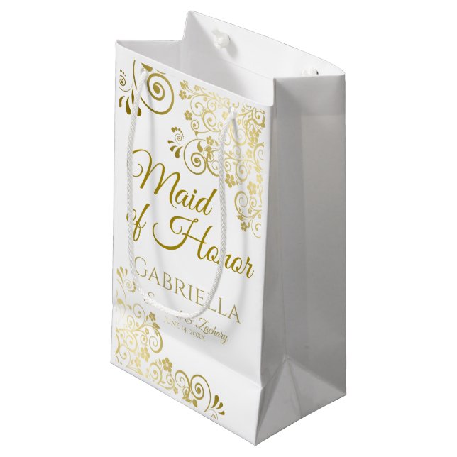 Femme d'honneur Sac cadeau Mariage Petit (Devant Angle)