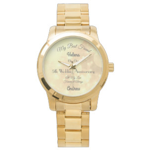 Femme du 5e anniversaire Montre personnalisée