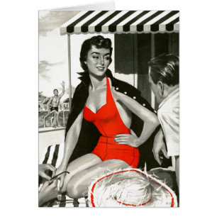 Femme d'un rouge ardent