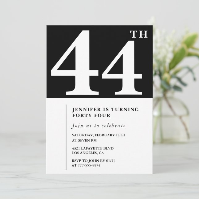 Femme Elegant 44e anniversaire invitation Chic Sim (Debout devant)