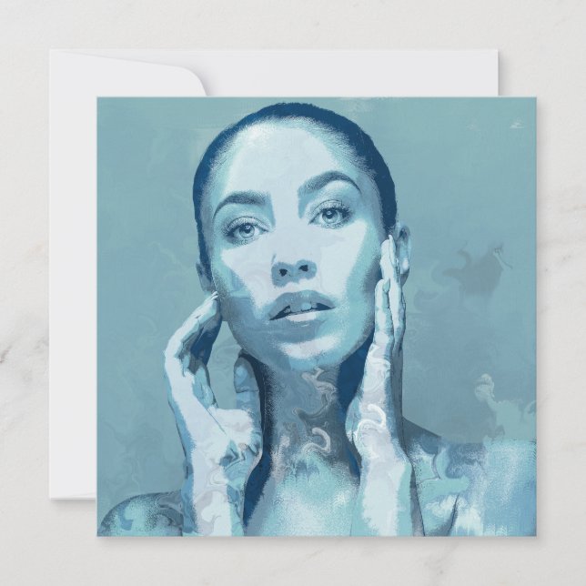 "Femme en bleu" Carte simple (Devant)