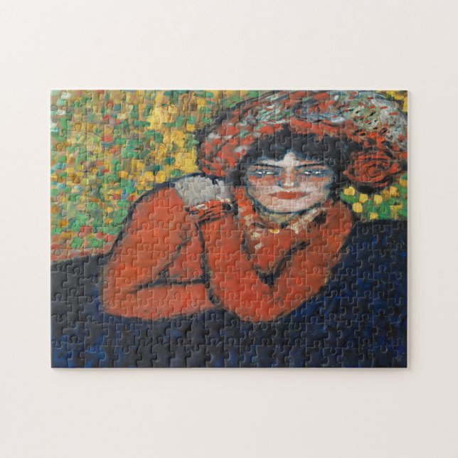 Femme en Casquette, Puzzle Abstrait (Horizontal)