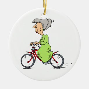 FEMME EN ORNEMENT DE VÉLO