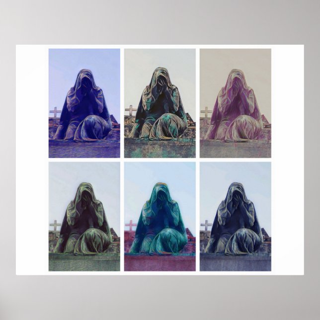 Femme en Pleure - Poster blanc (Devant)