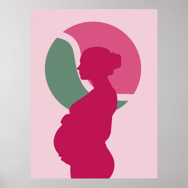 Femme enceinte élégante silhouette décoration mura (Devant)