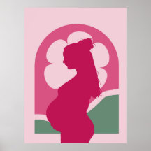 Femme enceinte élégante silhouette décoration mura