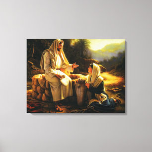 Femme enveloppée de toile Jésus et de Samaritain