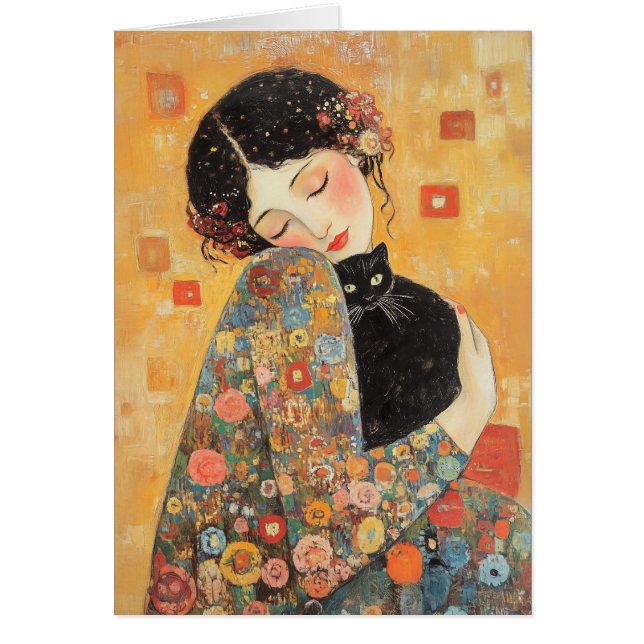 Femme et chat inspirés par Klimt (Devant)
