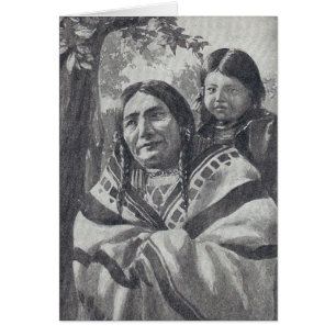 Femme et enfant indigènes d'Amercan