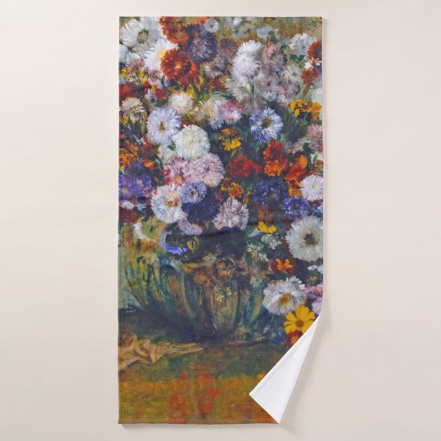 Femme et vase de fleurs, Edgar Degas (Serviette de bain)