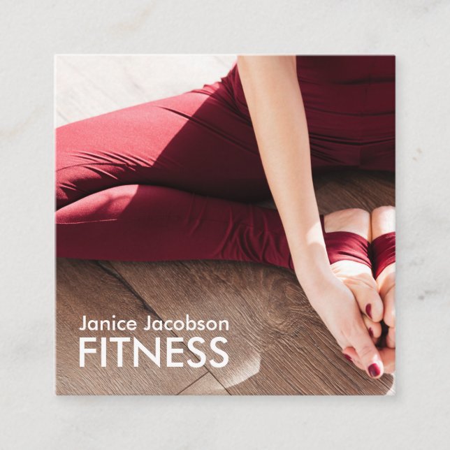 Femme Étiquetant Cartes de visite de fitness (Devant)